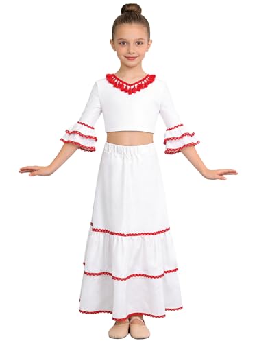 Jupe flamenca et haut court à volants pour ensemble danse espagnole