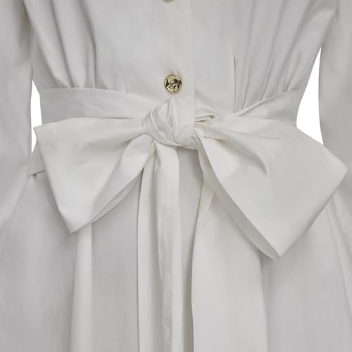 Image of Halston Women's Cotton Poplin Waist Tie Fit & Flare Dress