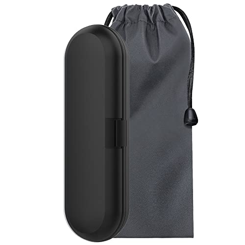 Reiseetui für Philips Sonicare Elektrische Zahnbürsten, Reise Etui Schutzhülle Hülle mit Samtbeutel Flexcare Zahnbürsten 1 Handstück und 2 Aufsteckbürsten Premium - Schwarz, (NBPHCBK) Cover