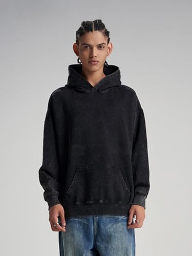 Oversized Hoodie for Men Trendy Washed Sweatshirt for Adult Loose Fit Cotton Pullover for Youth2