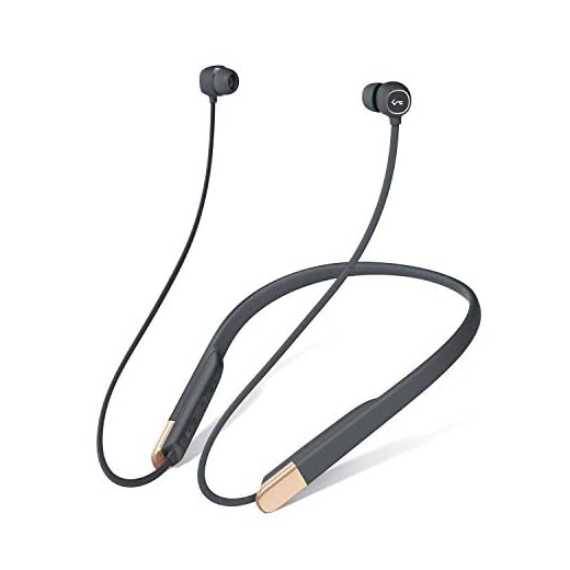 AUKEY écouteur Bluetooth 5 avec Jeu magnétique/Pause, 3 Modes d'égalisation, aptX Faible Latence, Charge Rapide USB-C, écouteur sans Fil Flexible avec 8 Heures de Jeu et à l'abri de la Sueur pour Gym