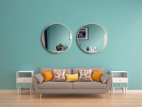 Kohler Essential Circular Decorative Mirror for Wall - 28" Brushed Gold Frame with Silver Coated Glass - Mirror for Bathroom, Living Room, Bedroom - Premium Metal with Timeless Design 26050-BGL
