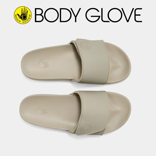 Image of Body Glove Men's Slides, Cushioned Slide-on Sandal Slippers with Padded Adjustable Strap