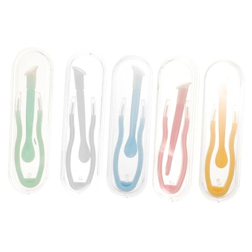 KOMBIUDA 5pezzi Accessori Per Lenti Contatto Pinzette e Bastoncini Di Aspirazione Verde Blu Rosa Arancione e Bianco Perfetti Per Viaggi e Uso Quotidiano
