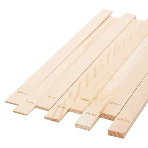 FSSTUD Lot de 8 Guides de Rouleau à Pâtisserie en Bois pour Poterie - Rouleau d'Argile - Bâton de Boue - Bandes d'Épaisseur - Outils en Argile Polymère -...
