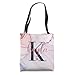 Kayla Letter K Initial Monogram Calligraphy Personalized Tote Bag