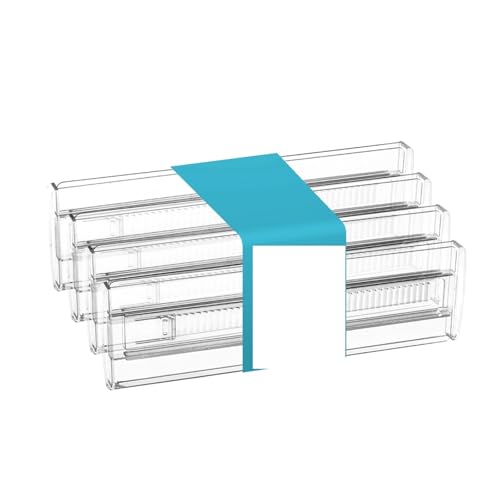 引き出し仕切り 4/6/8/12個パック プラスチック製 衣類、キッチンカトラリー、オフィス収納に最適 取り付け簡単(4pcs)