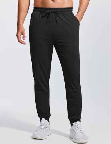 PINSPARK Mens Athletic Joggers Pants with Zipper Pockets Lightweight Quick Dry Workout Track Gym Pants3