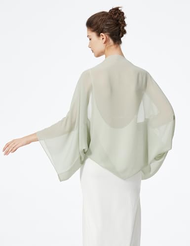 BEAUTELICATE Bridal Wedding Chiffon Shawl Shrug with Arm Hole Bridesmaid Cover Up Evening Party Summer Shawl3