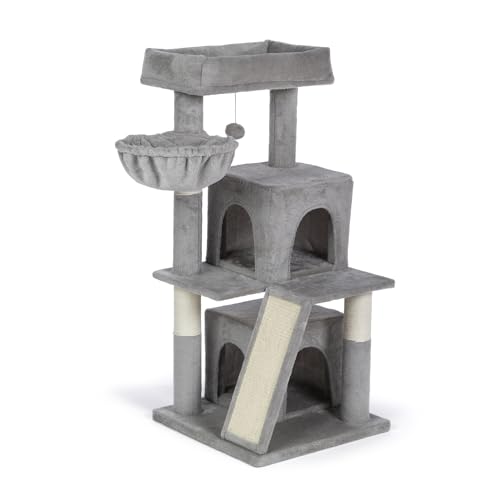 Prevue Pet Products Kitty Power Paws Comfy Kitty Cat Tower in Gray