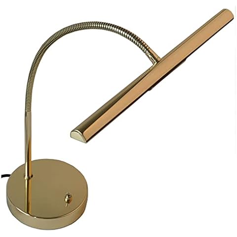Steinbach Halogen Klavierlampe Klavierleuchte Tischlampe Messing poliert mit Flexarm Made in Germany, Angenehmes Licht dort, wo Sie es benötigen. Und das ohne zu blenden Cover