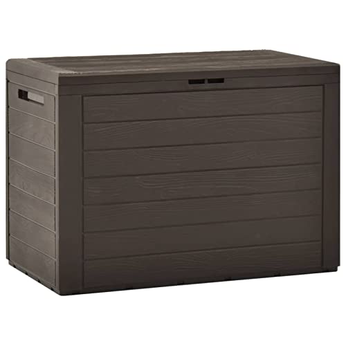 ECILKUC Deck Box, 50.2 Gallon Indoor Outdoor Lockable Storage Container, Backyard Storage Box Brown for Garden Tools, Pool Supplies, Patio Cushions, Pillows, Blankets, HRW-DOBA-240222-005