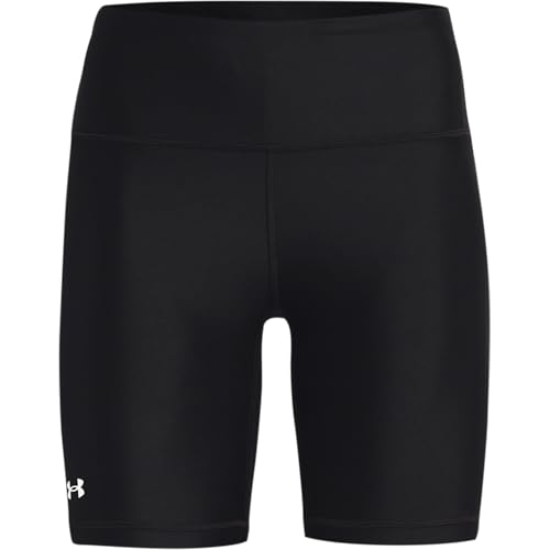 Under Armour Womens HeatGear Armour Bike Shorts , Black (001)/Metallic Silver , Small
