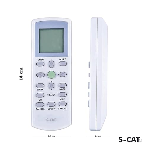 Image of S-CAT Compatible with Daikin AC Remote Control ECGS01 Model 146 (No Backlight) Suitable for 1 1.5 2 Ton Split /Window AC (Match Old Remote Exactly, Contact Customer Care for Order)