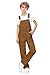 AOBUTE Straight Leg Bib Overalls for Boys Brown One Piece Denim Jumpsuits Fashion Work Overalls for Family Travel 7-8 Years