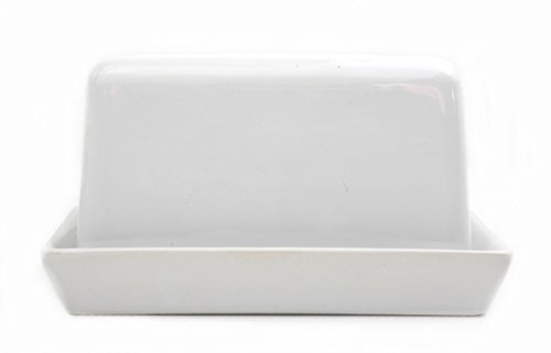 ASA Grande Butterdose, Keramik, weiß glänzend, 16.5x13.5x7 cm