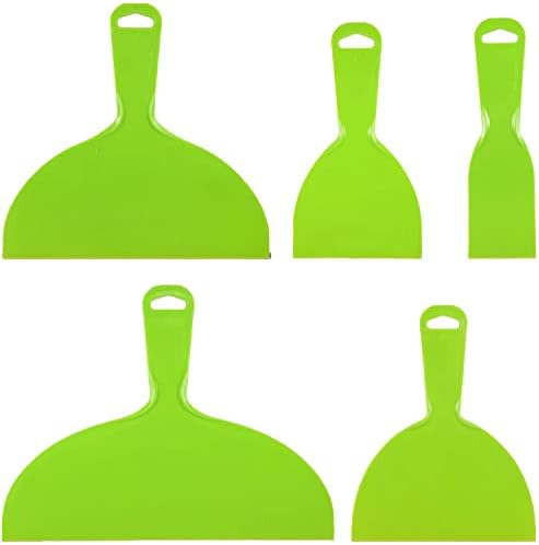 Sinyiol 5Pcs Putty Scraper Plastic Flexible Putty Knives,Large Size Pack,Disposable Spreader Flexible Plastic Paint Scraper Tool for Spackling, Taping Drywall Wall Painting (Mixed pack2",4",6",8",10")