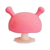 Mombella Mimi The Mushroom Soothing teether for Breast Feeding Baby who Does not take Pacifiers/Premature Baby who has weak jaw movement/0-6month with Sucking Needs, Pink