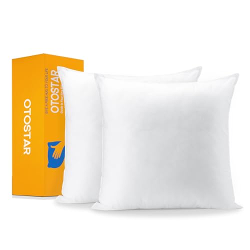 Otostar GL-X-2 Set Of 2 Pillow Inserts 20X20 Inch, Decorative Square Throw Pillow Inserts cover