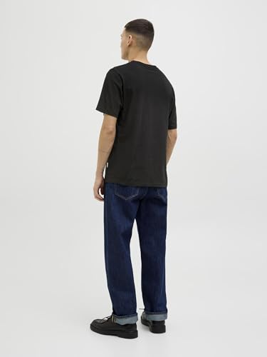 JACK & JONES Jorsplit AOP Pocket Tee SS Crew Neck, Noir, XL