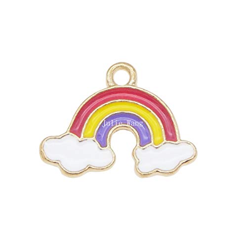 20PCS Enamel Rainbow Charms for Girl Kids Jewelry Making Bracelet Necklace and Slime Charms