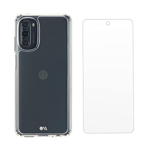 Case-Mate Moto G 5G 2022 Case with Screen Protector - Clear - with 10ft Drop Protection & Wireless Charging, Tough Series Case Cover for Moto G 5G 2022 with Anti Scratch, Thin, 9H Hard Tempered Glass