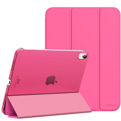 MoKo for iPad (A16) 11th Generation Case 11 Inch 2025, iPad 10th Generation Case 10.9 Inch 2022, Slim Stand Hard PC Translucent Back Shell Smart Cover, Support Touch ID, Auto Wake/Sleep, Persian Pink