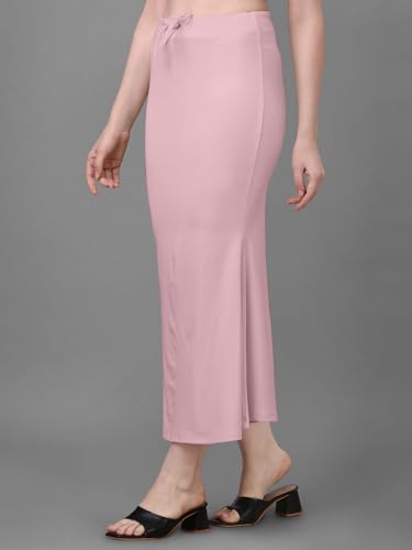 Image of Women's Saree Shapewear Petticoat, Cotton Blend Stretchable Mermaid Skirt, High Waist Tummy Control, Smooth Curve Fit with Adjustable Drawstring