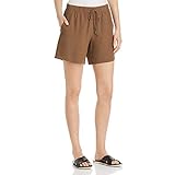 Eileen Fisher Womens Pull On High Rise Walking Shorts Brown L