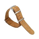 PIGLOLKINY Correa de reloj Vintage piel auténtica ante suave, correa 20/22mm for Seiko, For Omega, For Galaxy Watch 4/5/6/7(Light Brown,20mm)