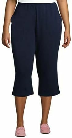Lands' End Women's Sport Knit High Rise Elastic Waist Pull On Capri Pants