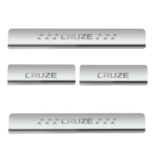 Image of Door Sill /Foot Step Stainless Steel Plates with Chevorolet Cruze (Set of 4 Pcs)