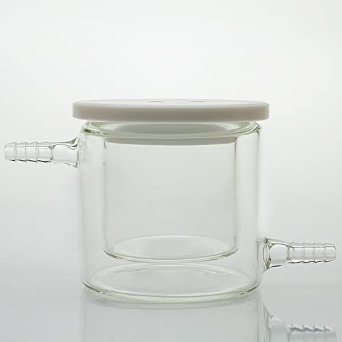 Elektrolyseur aus Borosilikatglas mit PTFE-Abdeckung | Doppelschichtige Wasserbad-Temperaturregelung, unversiegelt(200ml)