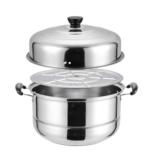 Lamanttステンレス蒸し器、スープ、単層、二層、三層、、、多層、両手鍋、調理器具、蒸し、キッチン用品 (28cm,3層) (30cm,単層(蒸し板1枚))