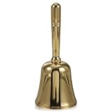 BESTonZON Handglocke aus Messing Mittlere Restaurant und Empfangsglocke Lauter Service Alarm mit Retro Design für Hotel Pflege und Feier