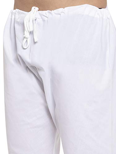 Image of KRAFT INDIA Men's Cotton Solid Kurta With Drawstring Pyjama Set