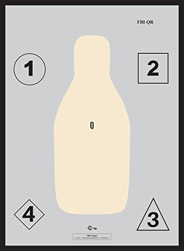 Official FBI-Q Shooting Target, Center Mass Silhouette, Paper Shooting Targets, Paper Shooting Targets, FBI Targets (100 Target Pack, FBI-QR)