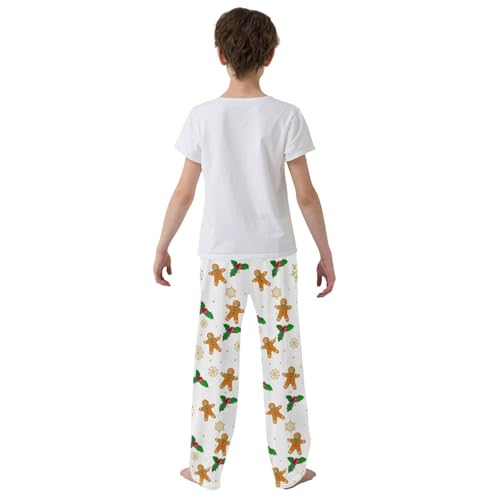 Boys' Pants Christmas Xmas Gingerbread Mistletoe Long Bottoms Jogger Pants Elastic Waist Trousers with Pockets S-XL3
