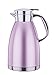 Thermoskanne,Isolierkanne, Kaffeekanne, Kaltgetränkekessel, Haushalt Wasserkrug Flasche, isoliert, doppelwandig, Vakuum-Wasserkoche (1.8L, Purpur)