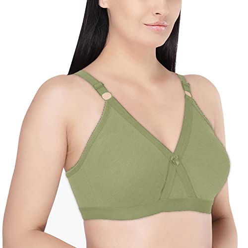 Image of Women's Poly Cotton Non-Padded Wire Free Full Coverage Bra
