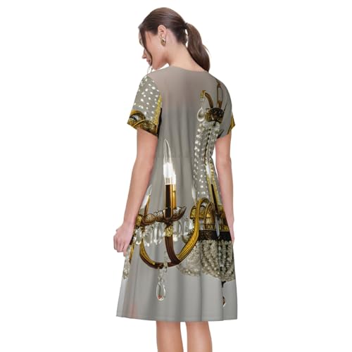 Robe d'été décontractée à manches courtes avec imprimé - 5