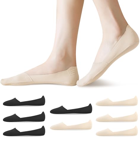 YSense 8 Pairs Thin No Show Socks Womens Low Cut Liner Non Slip Invisible Flat Loafer Socks