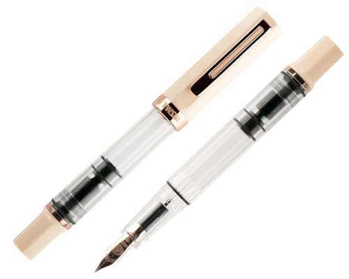 Stylo-plume TWSBI Eco Cream Or rose à plume fine F pour écriture quotidienne