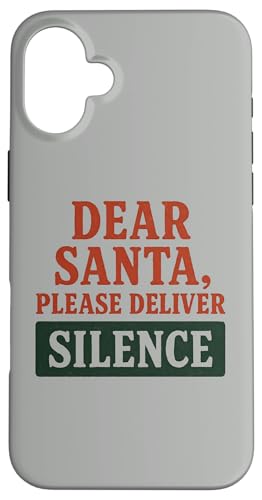 eȂT^APlease Bring Silence Funny Christmas Holiday X}zP[X iPhone 16 Plus p