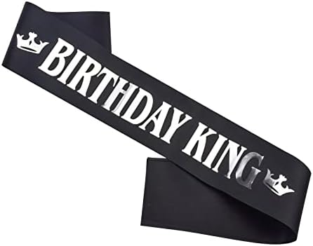 Ulikee '18th Birthday King' Sash, Satin Blue Sash with Foil Letters for Boy 18th Birthday Party Decorations Suppiles Favors