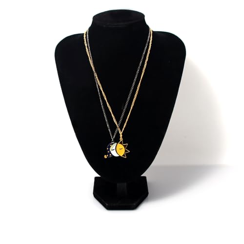 SONGCHANGJEWELRY FNAF Halloween Friendship Necklaces - Freddy's Sun and Moon Couple Costume Pendant - Cosplay Cartoon Horror for Man Woman4
