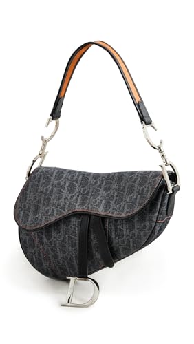Dior Womens Pre-Loved Blue Denim Flight Saddle Bag Denim One Size