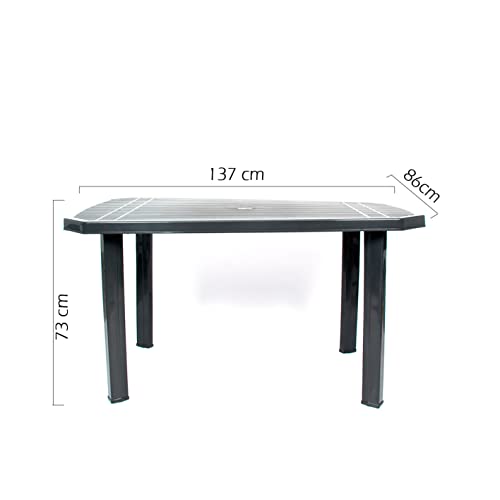 Mesa Viana rectangular y sillas de resina Caribe para jardín 3