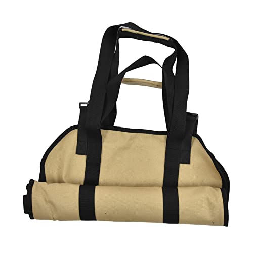 ZASCHMOY Portador de Leña, Portador de Troncos para Leña Portador de Leña para Leña con Cremalleras Tela Oxford Resistente Portátil para Jardín, Picnic, Camping, Embalaje (Caqui)