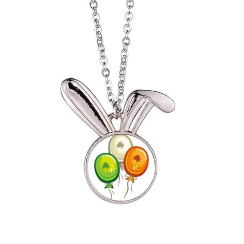 Collier lapin ballon Saint-Patrick bijou anti-allergique Irlande
